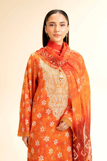 Nishat Linen 3 Piece - Printed Embroidered Suit - 42501222 Online Shopping